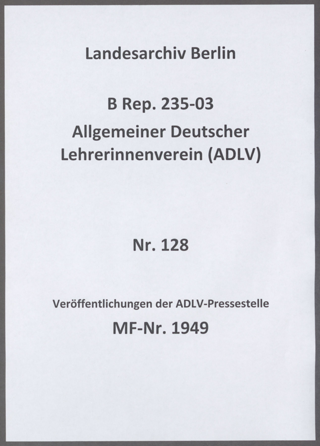 Veröffentlichungen der ADLV-Pressestelle (Irma Stoss, Hamburg) 
